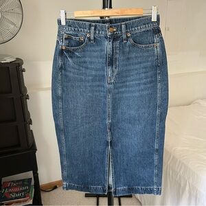 J. Crew High Rise Denim Jean Midi Skirt 2